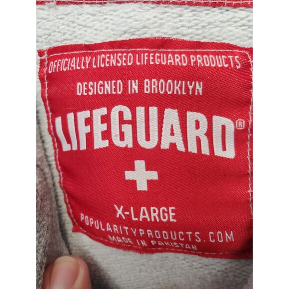 Lifeguard  + Saint Simons Island Gray Long Sleeve Hoodie w/Kangaroo Pockets XL - Picture 6 of 7
